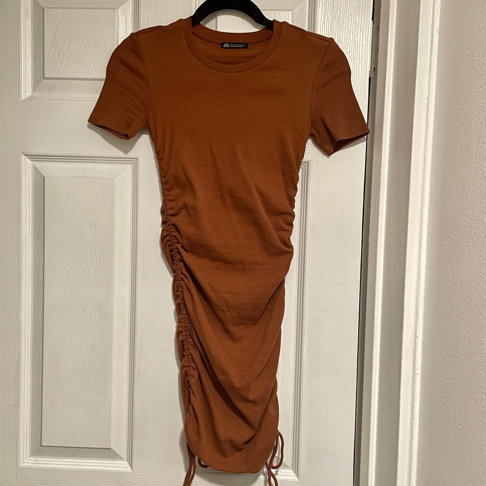 Zara Draped Dress - Brown